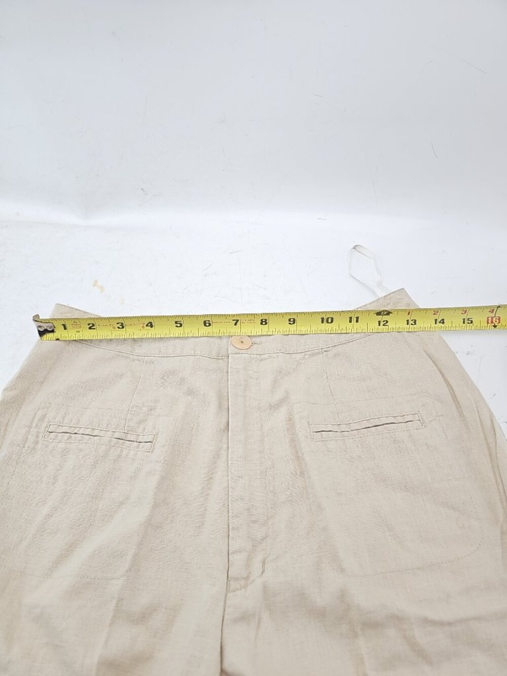 Newport News Beige Linen Wide Leg Pants - Picture 4 of 5